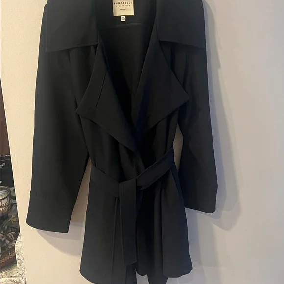 Bagatelle Women's NWOT Elegant Black Trench Coat - Picture 7 of 12